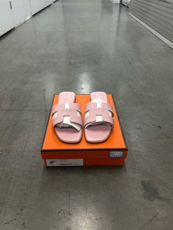 Hermès Oran Sandals Pink Epsom Leather