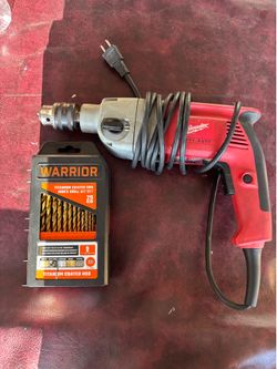 Milwaukee Heavy Duty Hammer Drill + Brand New 29-Pc Drill Bit Set!