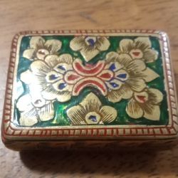 Antique Hand Etched Early 1900s Pill Nose Powder Box