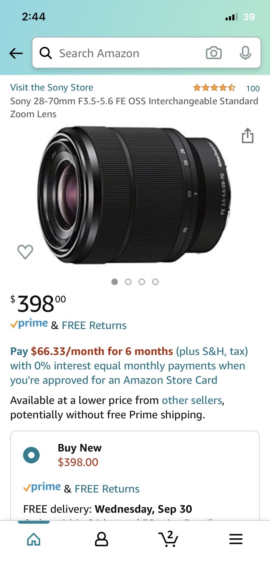 Brand New 28-70mm Sony Lens