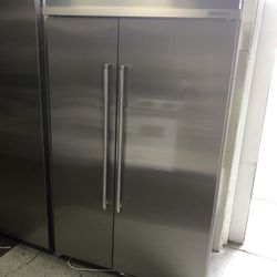 Kitchen Aid 48” Stainless Steel Built In Side By Side Refrigerator 