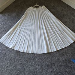 Anewsta Plus Size Women's Solid Color Pleated Maxi Skirt