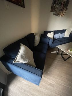 Sofa, loveseat, coffee table and bar stool
