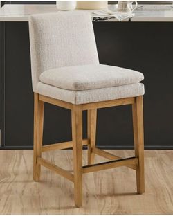 Hillside 26 in. Wood Upholstered Counter Height Stool Wheat | SaleSumo INSANE DEAL (FIRM)