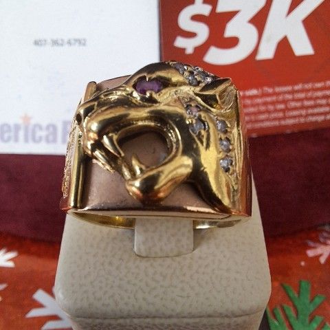10K Two-Tone Tone Tiger Ring