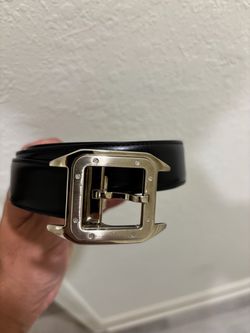 Men’s Cartier, leather belt, reversible, black, and brown