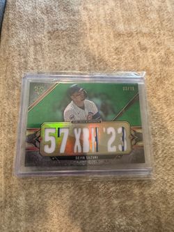 2024 topps triple threads TTR-SS1 Seiya Suzuki relic green /18 extra base hits