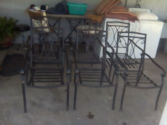Black patio chairs