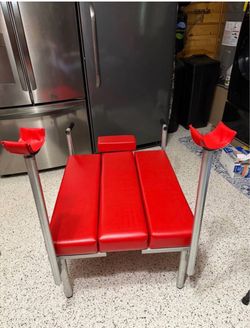 Red Vinyl Padded / Exam Play Bench