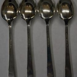 REED & BARTON STERLING SILVER (4) SPOONS CLASSIC ROSE PATTERN 124.1 GRAMS