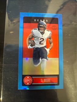 2023 Panini Legacy DJ Moore Blue Prizm One of One 1/1 Mini Card Chicago Bears