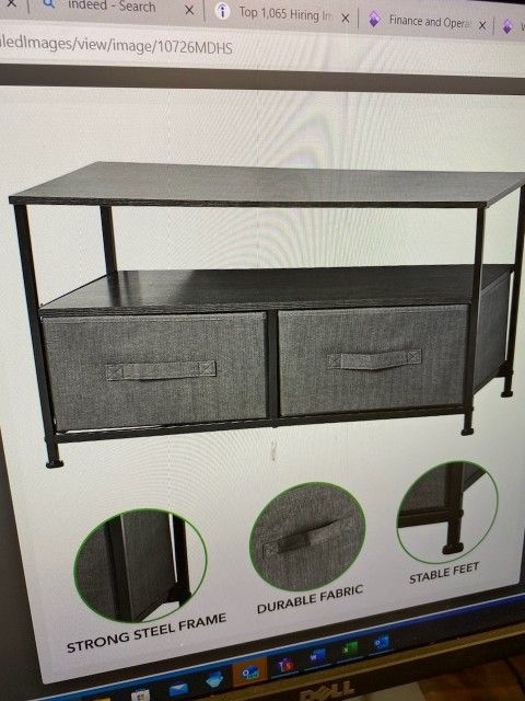 2 Fabric Drawer Tv Stand 