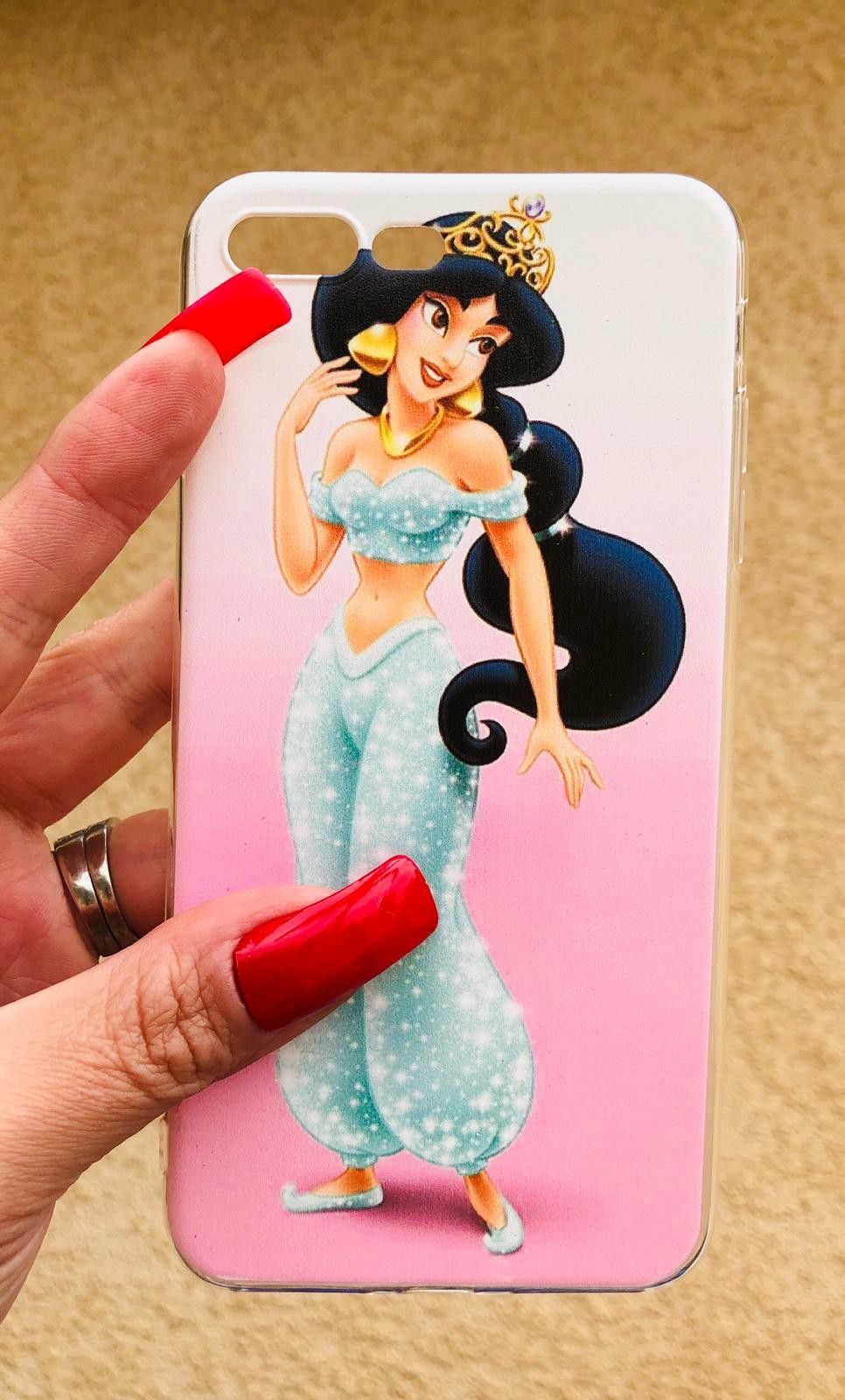 New cool iphone 7+ or iphone 8+ plus case rubber princess Jasmine Aladdin cute disneyland disney case