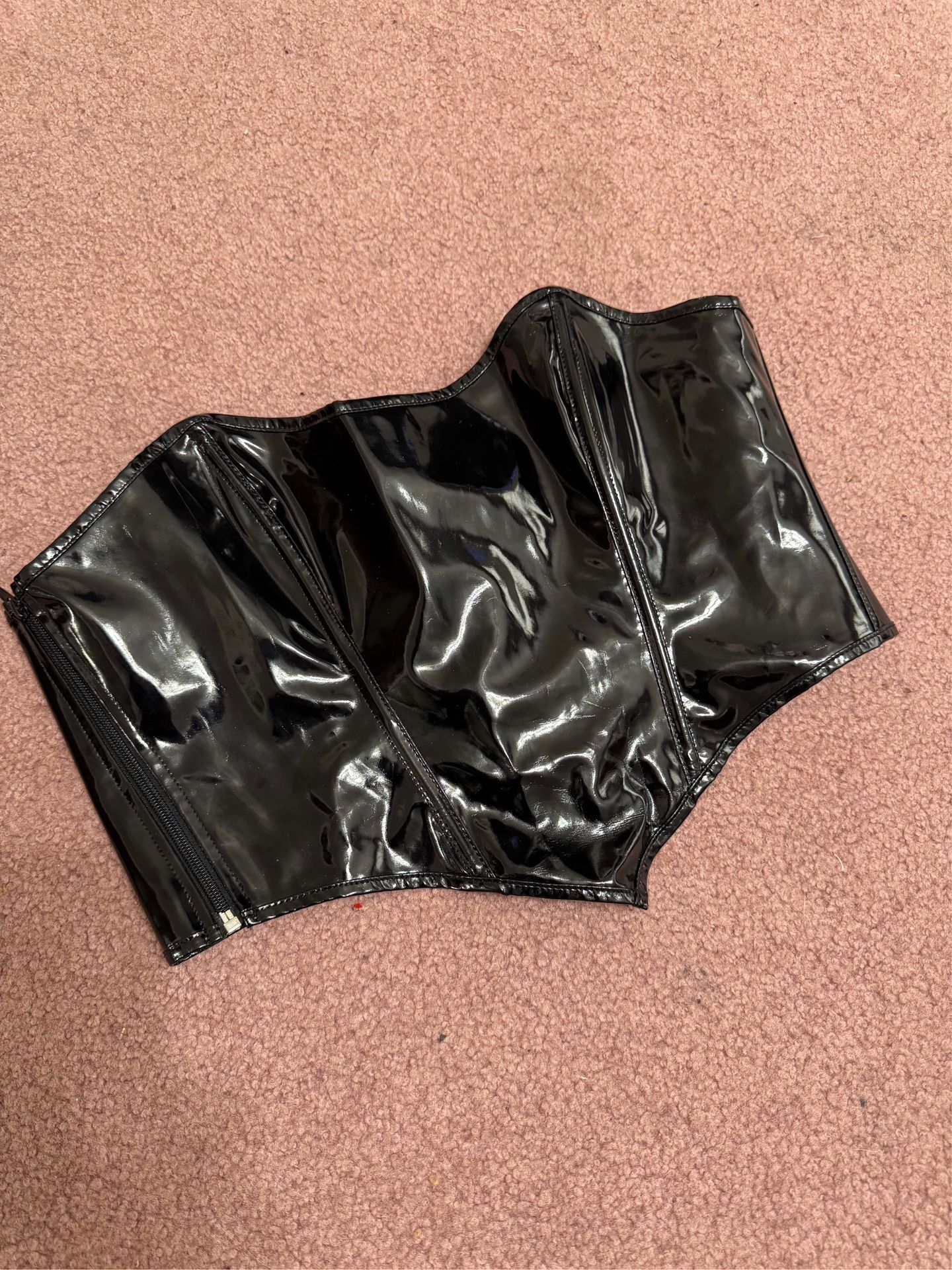 New xxl black corset renaissance lingerie top costume Victorian goth gothic vinyl