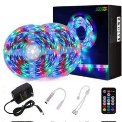 Richsing LED Strip Lights 32.8ft Waterproof RGB LED Light Strip 18Key RF Remote SMD2835 600LEDs 2×16.4ft Led Lights for Room Garden Party Outdoor