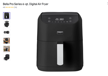Bella Pro Series - 6-qt. Digital Air Fryer - Black - $30