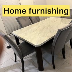 Furniture Table With Six Chair