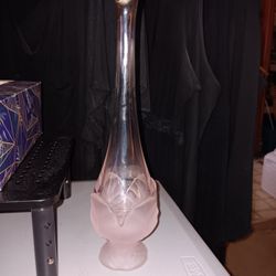 Vintage Viking Frosted Pink Glass Vase