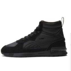 PUMA GRAVITON MID MEN'S HIGH TOP SHOES SIZE 9 LEATHER SUEDE BLACK/BLACK BRAND NEW CHECK OUT THE REST OF MY OFFERS