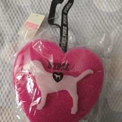 Victoria’s Secret PINK Heart/Dog Bath Sponge/Loofah NWT