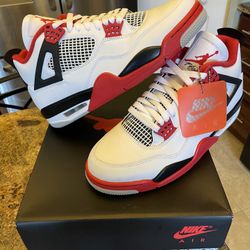 NEW MENS AIR JORDAN 4 RETRO FIRE RED 2020 SIZE 10 SHOES