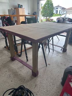 Solid wood work table