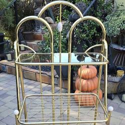 Vintage Gold Shelf Postmodern Art Deco 