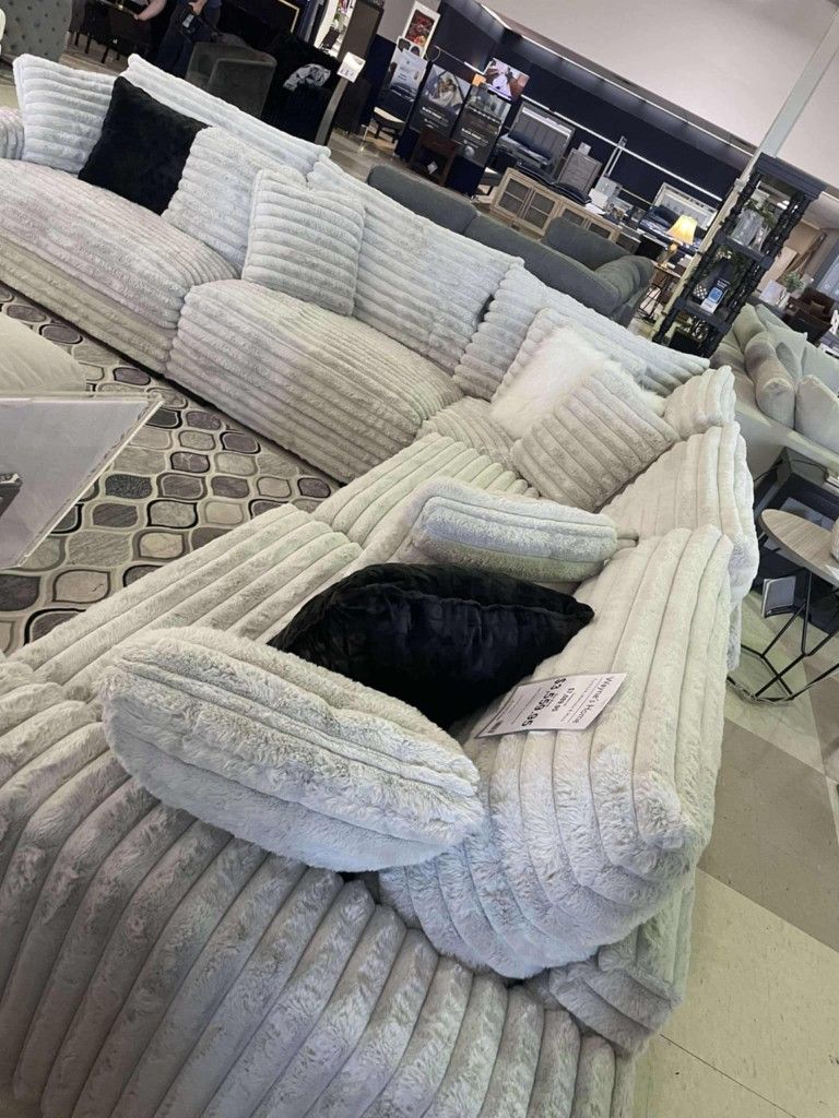 Extra Fluffy Corduroy Sectional Couch Set ✨ Fast Delivery ⭐$39 Down Payment with Financing ⭐ 90 Days same as cash