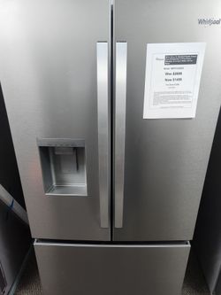 36 in. 30 cu. ft. Standard Depth French Door Refrigerator in Print Resist Stainless w In-Door Water and Ice Maker