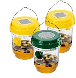 Lot of 3 Solar Wasp Traps Garden Hornet Bee Backyard
