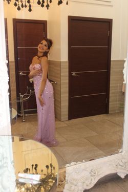 Lavender Colored Formal Gown in Size 4 with Rhinestones