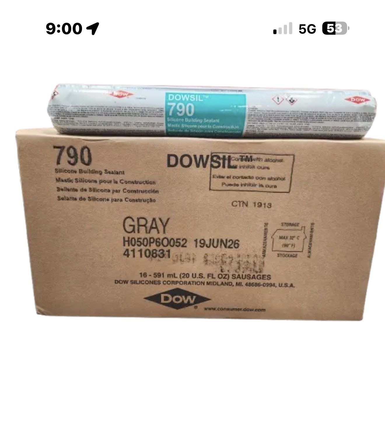 790 Gray Dow Corning Sealant