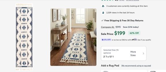 Hand Woven 100% wool Carpet