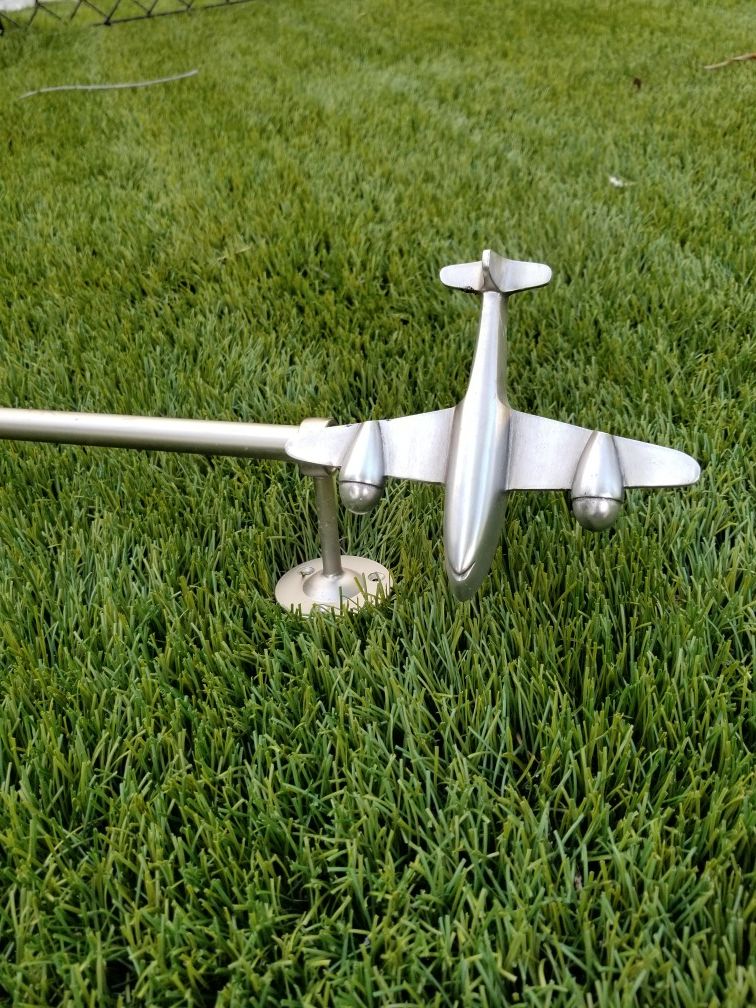 Pottery Barn Airplane Finials and Curtain Rod