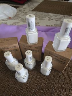 6 NAIL POLISH WHITE COLOR BRAND NEW . GOOD BRAND ( essie ) . All for $ 5.00 .
