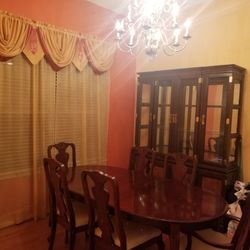 Wooden Dining Room Table Including 6 Chairs