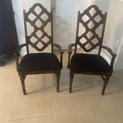 Vintage Wood Arm Chairs (2)