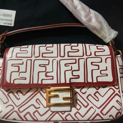 FENDI Marc Jacobs collaboration baguette White/Red8BR600 Leather
