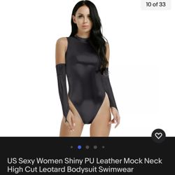 Shiny Black Bodysuit