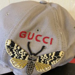 Rare Color Buttery Gucci NYC Baseball Hat Light Gray 