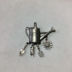Vintage Signed Jonette  Watering  Can Brooch