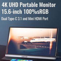 4K portable monitorIPS Gaming Display With TypeC /mini HDMI Input For PC, Laptop, PS4, Phone, Switch