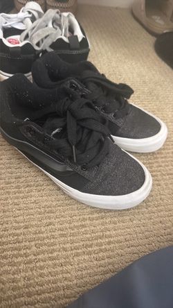 Girls glitter black vans