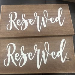 Rustic Brown Wooden Reserved Signs
