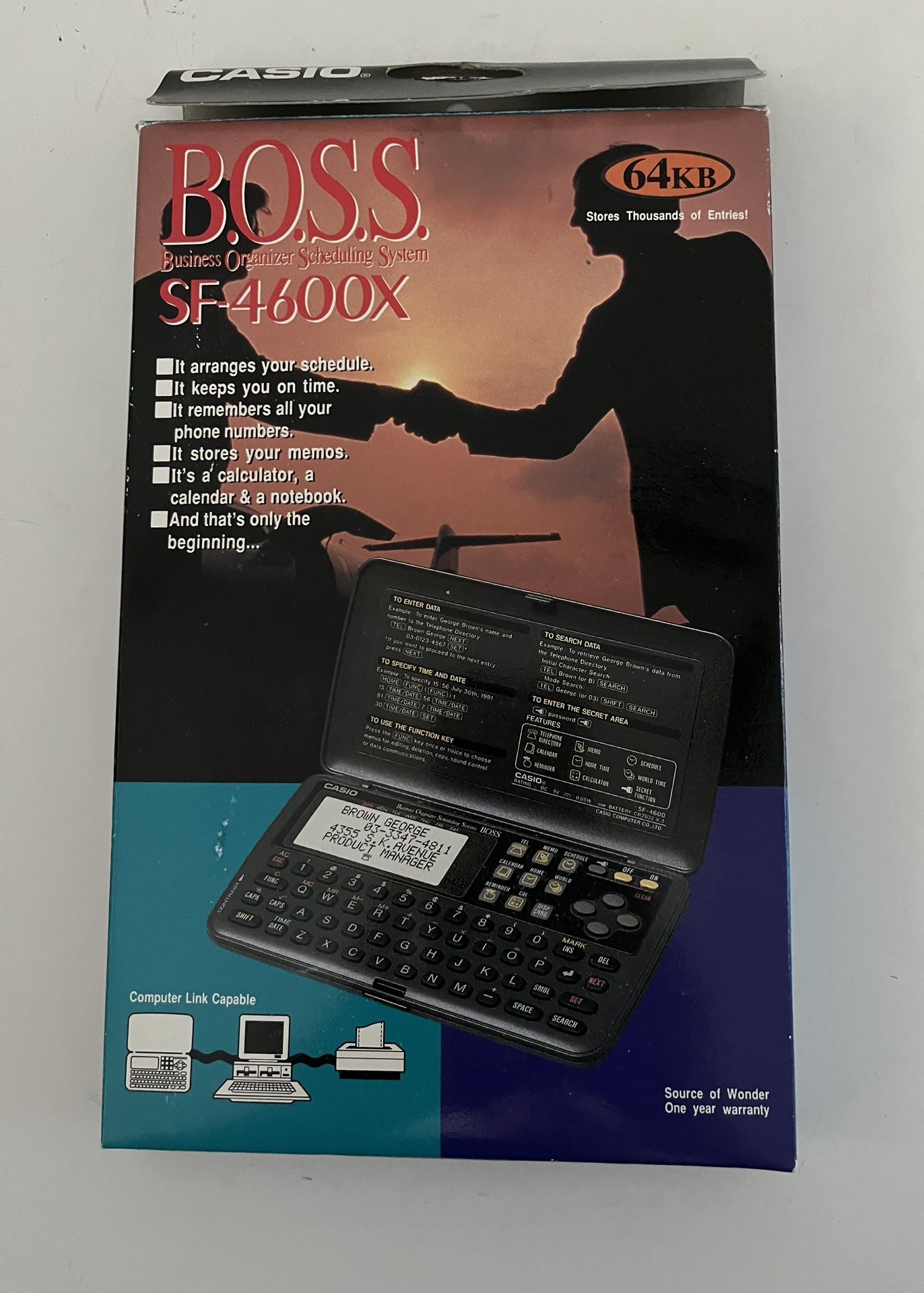 Nice Casio Boss SF-6400X 64KB PDA Business Organizer Scheduling System