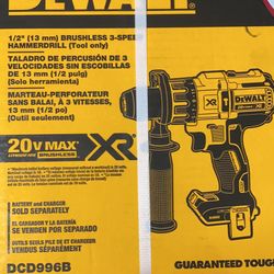 DEWALT 20-Volt MAX XR Lithium-Ion Cordless 1/2 in. Premium Brushless Hammer Drill (Tool-Only)