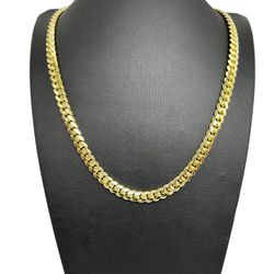 14kt Yellow Gold Plated Sterling Silver 8mm Cuban link 24”