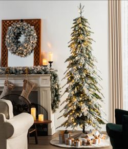 Glitzhome 7.5ft Pre-Lit Flocked Pencil Spruce Artificial Christmas Tree with 350 Warm White Lights
  Used Once Like New in Box 
$40 OBO (Original Pric