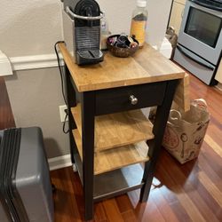 Side Table Or Small Chef Cart With Wheels 