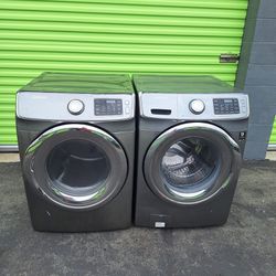 Samsung Set Washer 4.5 Cuft And Gas Dryer 7.5 Cuft Front Load High Efficiency 